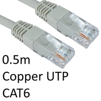 RJ45 (M) to RJ45 (M) CAT6 0.5m Grey OEM Moulded Boot Copper UTP Network Cable