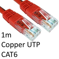 RJ45 (M) to RJ45 (M) CAT6 1m Red OEM Moulded Boot Copper UTP Network Cable