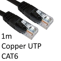 RJ45 (M) to RJ45 (M) CAT6 1m Black OEM Moulded Boot Copper UTP Network Cable