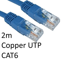 RJ45 (M) to RJ45 (M) CAT6 2m Blue OEM Moulded Boot Copper UTP Network Cable