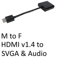 HDMI 1.4 (M) to SVGA & Audio (F) Black OEM Converter Adapter