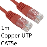 RJ45 (M) to RJ45 (M) CAT5e 1m Red OEM Moulded Boot Copper UTP Network Cable