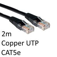 RJ45 (M) to RJ45 (M) CAT5e 2m Black OEM Moulded Boot Copper UTP Network Cable