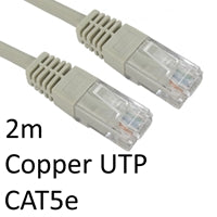 RJ45 (M) to RJ45 (M) CAT5e 2m Grey OEM Moulded Boot Copper UTP Network Cable