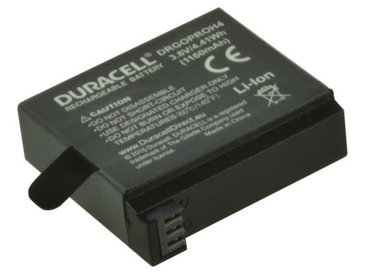 Duracell Camera Battery - replaces GoPro Hero 4 Battery, 2 pack