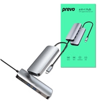 Prevo C501R 4-In-1 USB-C Networking Hub Docking Station with RJ-45 Gigabit Ethernet, 60W Passthrough, USB-A USB 3.0, 4K HDMI for PC, Laptop, Tablet - Windows & Mac iOS Compatible