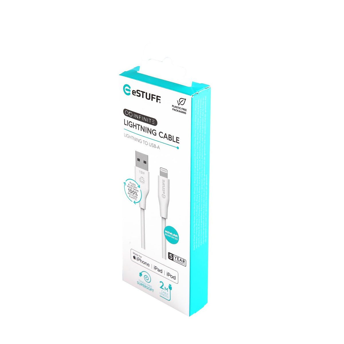 eSTUFF ES601270 lightning cable 2 m White