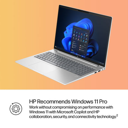 HP ProBook 4 G1i AI Intel Core Ultra 5 225U Laptop 40.6 cm (16") WUXGA 24 GB DDR5-SDRAM 512 GB SSD Wi-Fi 6E (802.11ax) Windows 11 Pro AI PC Silver