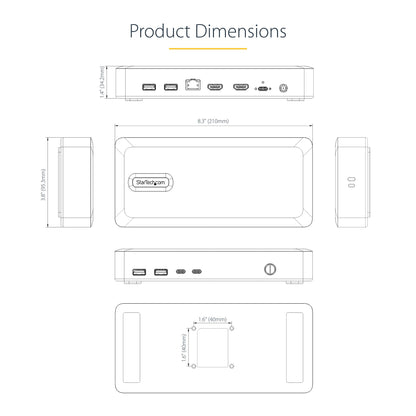 StarTech.com Dual-Monitor USB4 Docking Station, Dual 4K 120Hz or Single 8K 60Hz HDMI, 100W Laptop Charging, 2.5GbE, USB-C Multi-Monitor Dock, Driverless