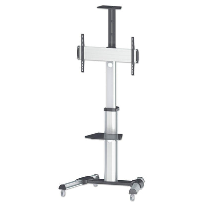 Manhattan Trolley Mount Stand for TV & Monitors, For screens 37" to 65", VESA compatibility: all between 200x200 to 600x400mm - check the dimensions of the four mounting holes on back of screen to ensure it fits, Max 50kg, Silver, LFD, Bracket, Lifetime W
