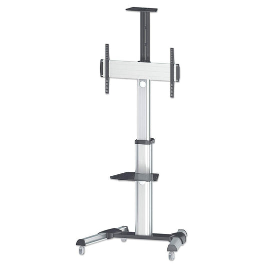 Manhattan Trolley Mount Stand for TV & Monitors, For screens 37" to 65", VESA compatibility: all between 200x200 to 600x400mm - check the dimensions of the four mounting holes on back of screen to ensure it fits, Max 50kg, Silver, LFD, Bracket, Lifetime W