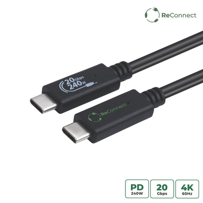 Microconnect ECO-USB3.2CC0.25 USB cable USB 3.2 Gen 2x2 0.25 m USB C Black