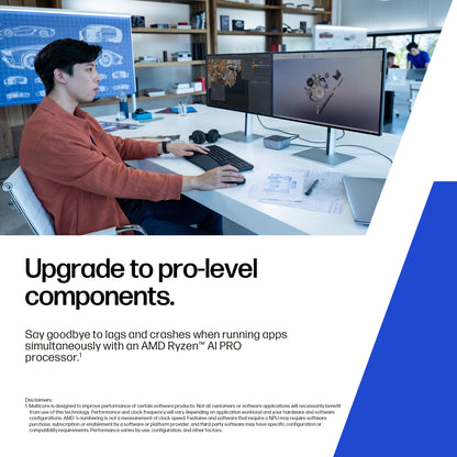 HP ZBook 8 G1ak Wolf Pro Security Edition Copilot+ PC AMD Ryzen AI 7 PRO PRO 350 Mobile workstation 35.6 cm (14") WQXGA 64 GB DDR5-SDRAM 1 TB SSD Wi-Fi 7 (802.11be) Windows 11 Pro AI Workstation, AI PC Silver