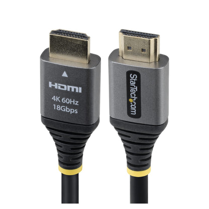 StarTech.com 5ft (1.5m) Premium Certified High Speed HDMI Cable, 4K 60Hz/1440p 144Hz, HDMI 2.0 Cable with HDR10/ARC, 18Gbps, 4K HDMI Cord for Monitor/TV/Display, High-Flex TPE Jacket
