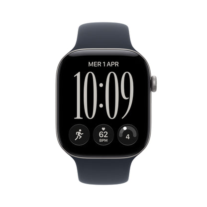 Apple Watch Series 12 GPS 46mm Space Grey Aluminium Case with Navy Blue Sport Band - M/L