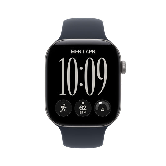 Apple Watch Series 12 GPS 46mm Space Grey Aluminium Case with Navy Blue Sport Band - M/L