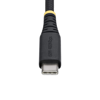 StarTech.com 15cm (6in) USB-C Charging Cable, 60W (3A) PD, Dual-Layer Braided Nylon/TPE Jacket, Rugged USB C Charging Cord, USB 2.0 Laptop Charger Cable