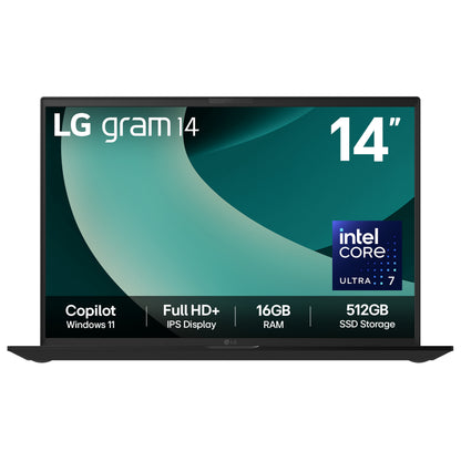 LG Gram 14Z90T-G 14" Hybrid AI Laptop - Intel® Core™ Ultra 7 255H, 512GB SSD, 16 GB RAM - Black - [2025]