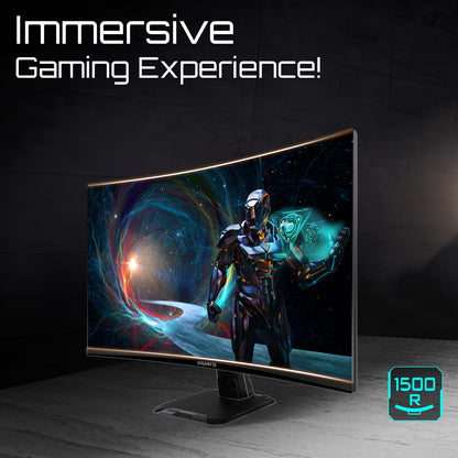 GIGABYTE GS27QCA 27" QHD Curved Gaming Monitor - 2560 x 1440, 180Hz, 1ms, 250 cd/m², FreeSync, HDR Ready, HDMI 2.0, Displayport 1.4