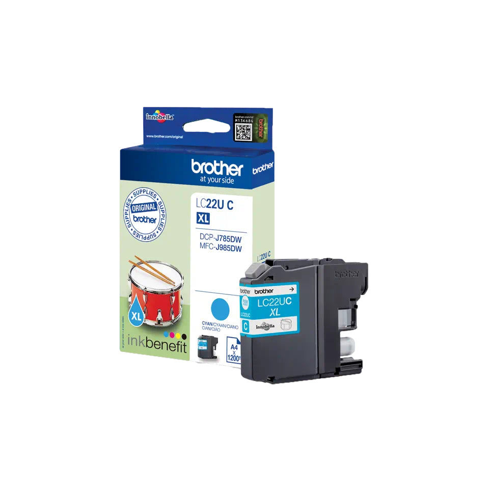 Brother LC-22UC Ink cartridge cyan XL, 1.2K pages ISO/IEC 24711 for Brother DCP-J 785