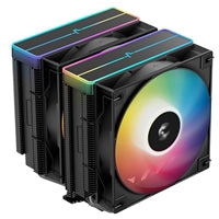 DeepCool AG620 BK ARGB V2 Dual-Tower CPU Air Cooler with 120mm ARGB Fans, Compatible with Intel LGA 1851/1700/1200/115x & AMD AM5/AM4, High-Performance Quiet Cooling, Matte Black
