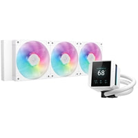 DeepCool Mystique 360 WH ARGB Liquid CPU Cooler with 2.83" TFT LCD Display, 360mm Radiator, Addressable RGB Fans, Hydro Bearing, and Wide Compatibility for Intel & AMD Sockets