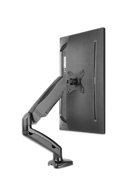 Manhattan Desk Mount for TV & Monitors (Full Motion Spring), For screens 13" to 27", C-Clamp or Grommet Assembly, VESA compatibility: 75x75mm and 100x100mm - check the dimensions of the four mounting holes on back of screen to ensure it fits, Max 9kg, Bla