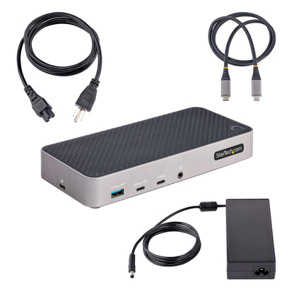 StarTech.com USB-C Triple Monitor Docking Station for MacBook Pro / Air M1 M2 M3 M4 M5 & Windows, Universal 4K HDMI DP Dock, Thunderbolt Compatible, 100W Laptop Charging