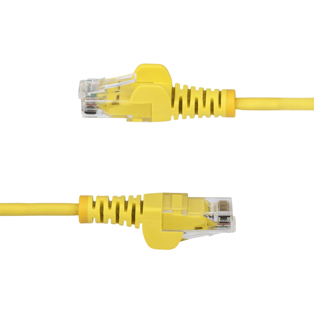 StarTech.com 50cm Yellow Slim CAT6 Ethernet Cable, Snagless, 100W PoE, UTP, LSZH, 28AWG Pure Bare Copper Wire, Slim RJ45 Network Patch Cord w/Strain Reliefs, Individually Tested