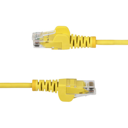 StarTech.com 50cm Yellow Slim CAT6 Ethernet Cable, Snagless, 100W PoE, UTP, LSZH, 28AWG Pure Bare Copper Wire, Slim RJ45 Network Patch Cord w/Strain Reliefs, Individually Tested