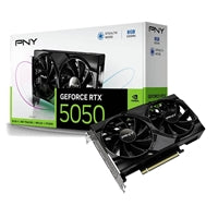 PNY NVIDIA GeForce RTX 5050 8GB GDDR6 Graphics Card, 2560 CUDA Cores, 2317 MHz Core Clock, Dual Fan, 3x DisplayPorts / 1x HDMI Port
