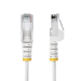 StarTech.com 2m White Slim CAT6 Ethernet Cable, Snagless, 100W PoE, UTP, LSZH, 28AWG Pure Bare Copper Wire, Slim RJ45 Network Patch Cord w/Strain Reliefs, Individually Tested
