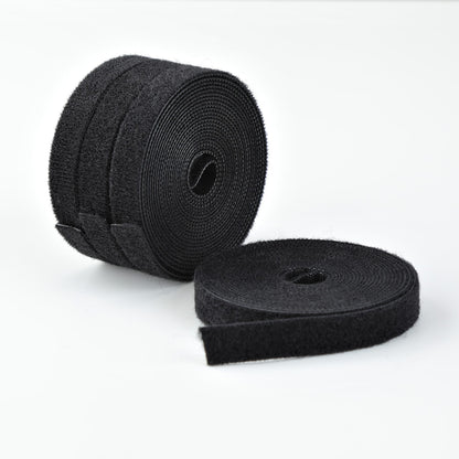 StarTech.com 4-pack 15ft (4.6m) Hook and Loop Roll, 0.5in Wide, Black, Cut-to-Size Reusable Cable Ties, Fastener Tape, Adjustable Fabric Wraps, Bulk Roll