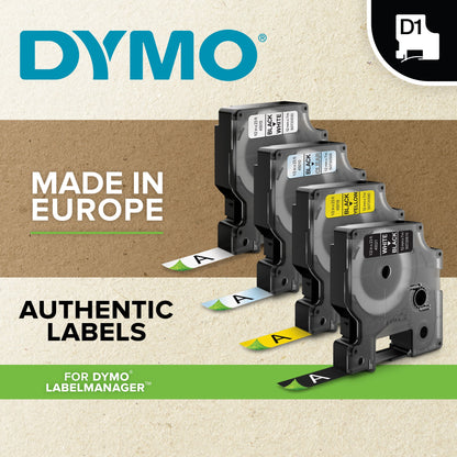 Dymo 45010/S0720500 DirectLabel-etikettes black on Transparent 12mm x 7m for Dymo D1 6-12mm/19mm/24mm/9-12mm/9-19mm