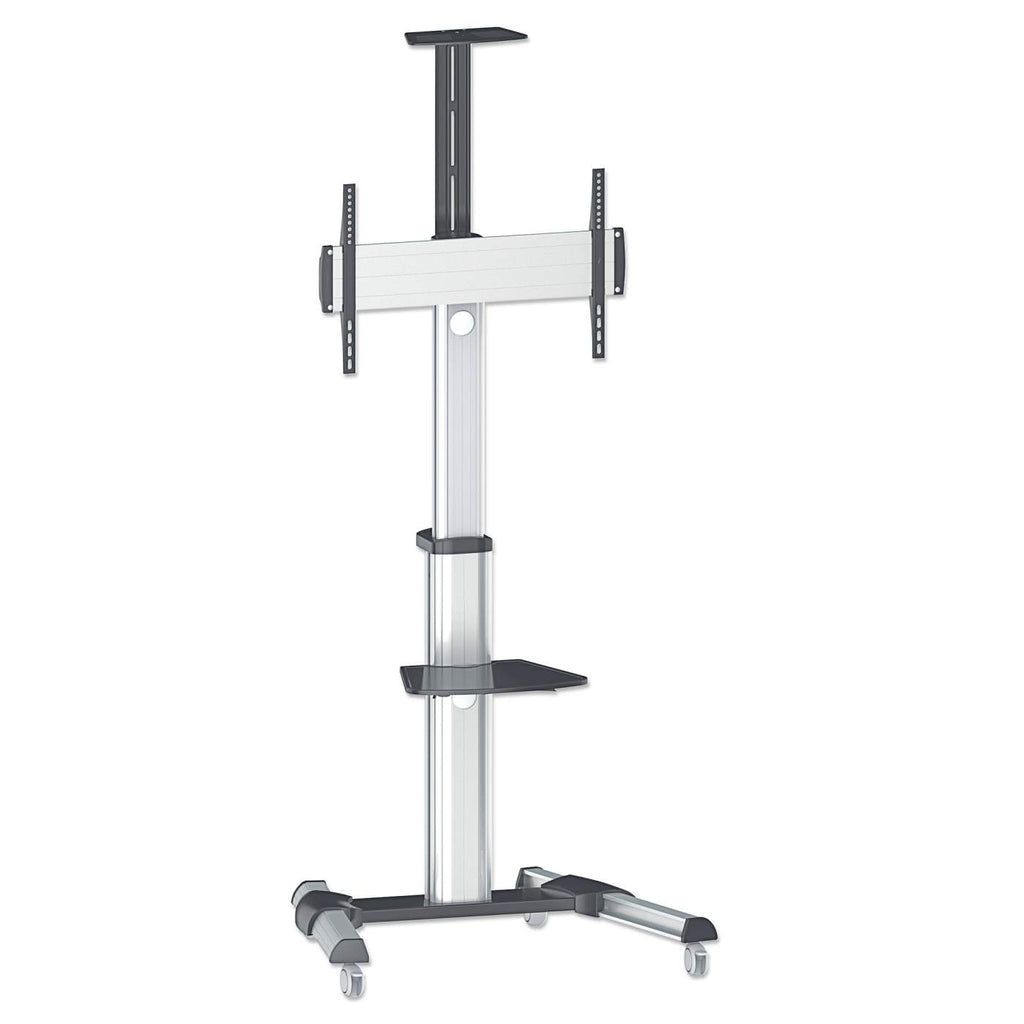 Manhattan Trolley Mount Stand for TV & Monitors, For screens 37" to 65", VESA compatibility: all between 200x200 to 600x400mm - check the dimensions of the four mounting holes on back of screen to ensure it fits, Max 50kg, Silver, LFD, Bracket, Lifetime W