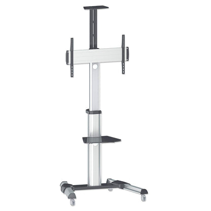 Manhattan Trolley Mount Stand for TV & Monitors, For screens 37" to 65", VESA compatibility: all between 200x200 to 600x400mm - check the dimensions of the four mounting holes on back of screen to ensure it fits, Max 50kg, Silver, LFD, Bracket, Lifetime W