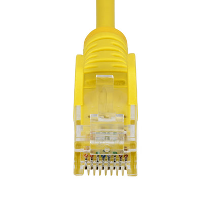 StarTech.com 50cm Yellow Slim CAT6 Ethernet Cable, Snagless, 100W PoE, UTP, LSZH, 28AWG Pure Bare Copper Wire, Slim RJ45 Network Patch Cord w/Strain Reliefs, Individually Tested