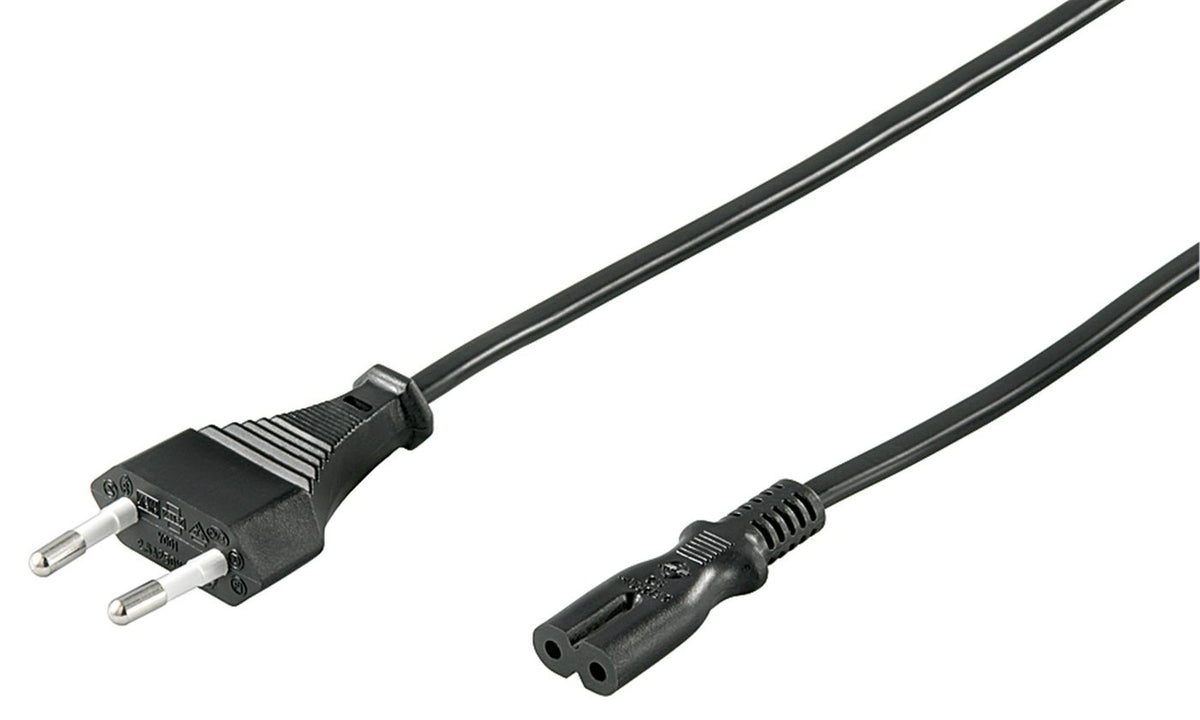Microconnect PE030705 power cable Black 0.5 m Power plug type C C7 coupler