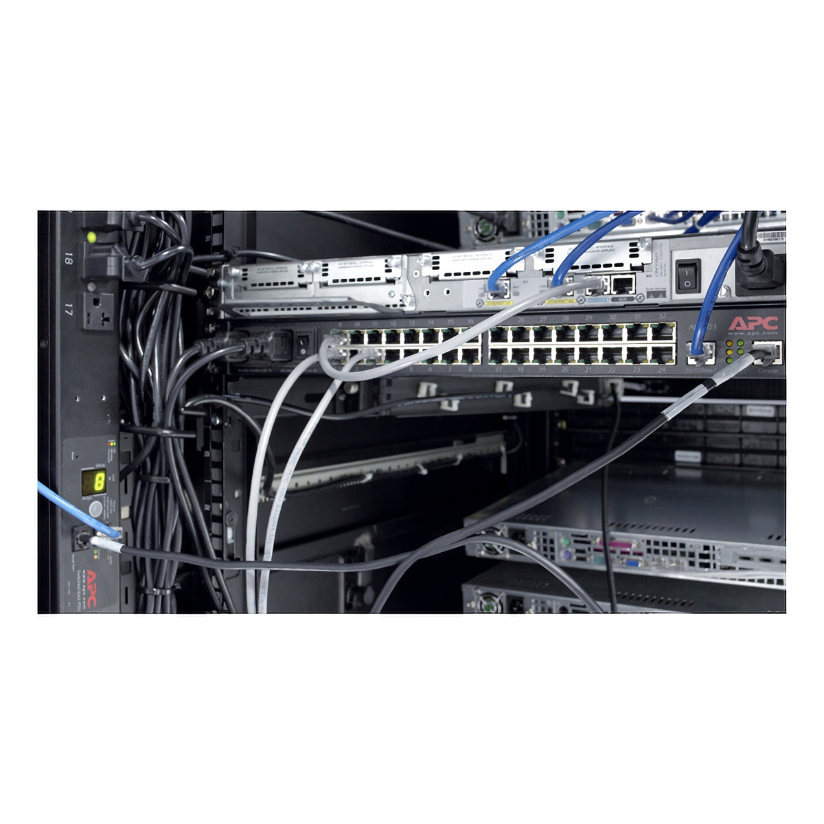 APC NetShelter Cable Management, Vertical Cable Manager, Cable Rings, Set of 8, Black, 55 mm x 766 mm x 85 mm
