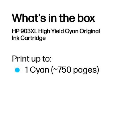 HP T6M03AE/903XL Ink cartridge cyan high-capacity, 750 pages 8.5ml for HP OfficeJet Pro 6860/6950