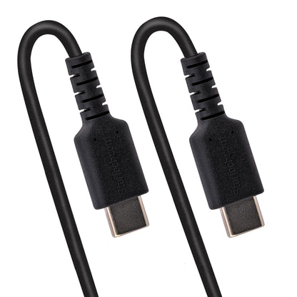 StarTech.com 1.6ft (50cm) USB-C Fast Charging Cable, Rugged, Coiled, Charge & Sync, 3A, USB 2.0, TPE Jacket and Aramid Fiber - USB C Charging Cord
