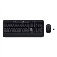 Logitech K540e Advanced Combo Wireless Keyboard and 3 Button Ambidextrous Scroll Mouse Unified Nano USB