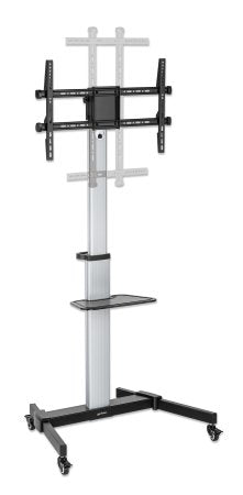 Manhattan Trolley Mount Stand for TV & Monitors, For screens: 37" to 86", -10 to 5° Tilt, 90° Rotation, VESA compatibility: all between 200x200 to 600x400mm - check the dimensions of the four mounting holes on back of screen to ensure it fits, Max 50kg, B