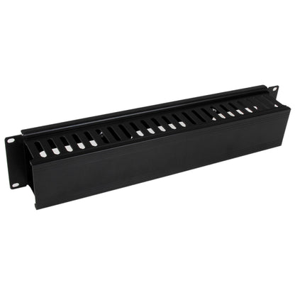 StarTech.com Horizontal 2U Server Rack Cable Management Finger Duct w/ Cover - 19" Network Rack Wire Duct Raceway Panel - Slotted Wire Duct