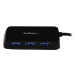 StarTech.com Portable 4 Port SuperSpeed Mini USB 3.0 Hub - 5Gbps - Black - TAA
