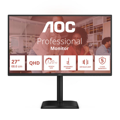 AOC E4 Q27E4U computer monitor 68.6 cm (27") 2560 x 1440 pixels Quad HD LED Black