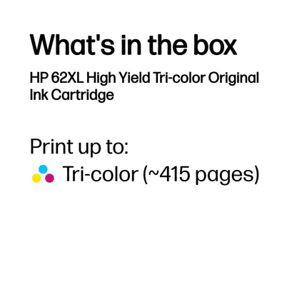 HP C2P07AE/62XL Printhead cartridge color high-capacity, 415 pages ISO/IEC 24711 for HP Envy 5640