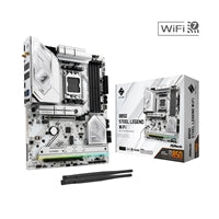 ASRock B850 Steel Legend WiFi AMD AM5 Socket Motherboard, ATX, 4x DDR5 Slots, 4x M.2 Sockets, Fitted I/O Shield, 2.5GbE LAN, Wi-Fi 7, 1x HDMI Port