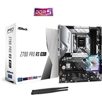 ASRock Z790 Pro RS WiFi Intel 1700 Socket Motherboard, ATX, 4x DDR5 Slots, 5x M.2 Sockets, 2x USB-C Port, Fitted I/O Shield, 2.5GbE LAN, Wi-Fi 6E, 1x DisplayPort / 1x HDMI Port