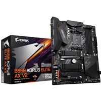 Gigabyte B550 AORUS ELITE AX V2 AMD AM4 Socket Motherboard, ATX, 4x DDR4 Slots, 2x M.2 Sockets, 1x USB-C Port, Fitted I/O Shield, 2.5GbE LAN, Wi-Fi 6E, 1x DisplayPort / 1x HDMI Port